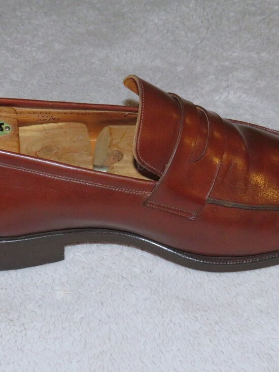 E. Vogel Bespoke Mahogany Calf Leather Split Toe Penny Loafer 11 EE main image 10
